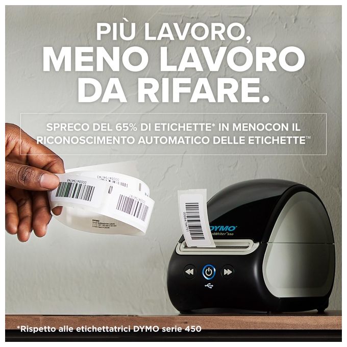 Dymo 2112722 LabelWriter 550 Stampante di Etichette Termica Diretta 300x300 dpi 62 etichette-minuto USB LAN colore Nero