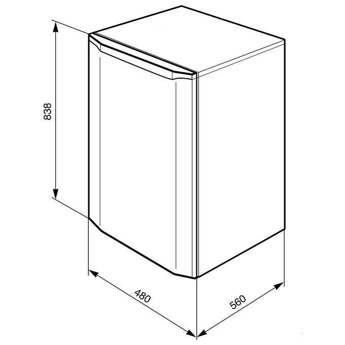 Smeg FS08EW Frigorifero Monoporta Sottotavolo 82 L 83.8 cm Classe E 41 dB Statico Porta Reversibile colore Bianco