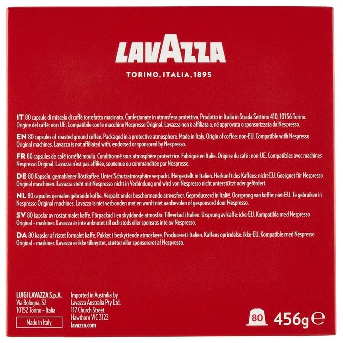 Lavazza 80 Capsule in Alluminio Caffe' Lavazza Qualita' Rossa Compatibili Nespresso