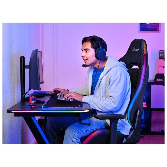 Trust 25185 GXT 719 Ruya Sedia da gaming con illuminazione RGB e braccioli 3D regolabili colore Nero