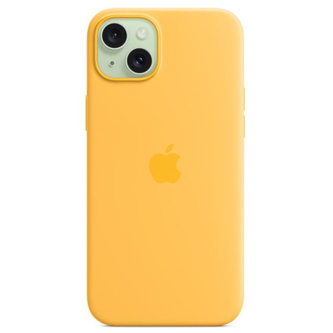 Apple MWNF3ZM-A Custodia MagSafe in Silicone Compatibile con iPhone 15 Plus Ricarica Wireless colore Giallo caldo