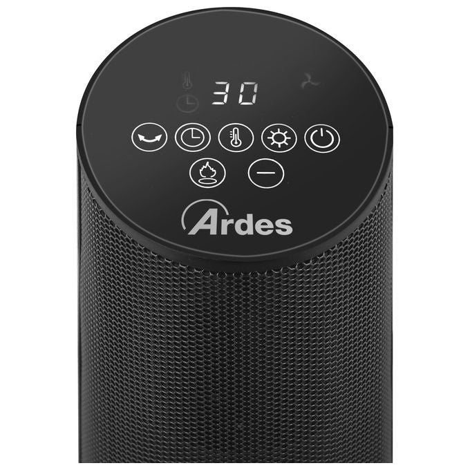 Ardes AR4P22FP ATMO Termoventilatore Torre Ceramico 2000 W con Effetto Fiamma LED Telecomando e Timer 12 h colore Nero