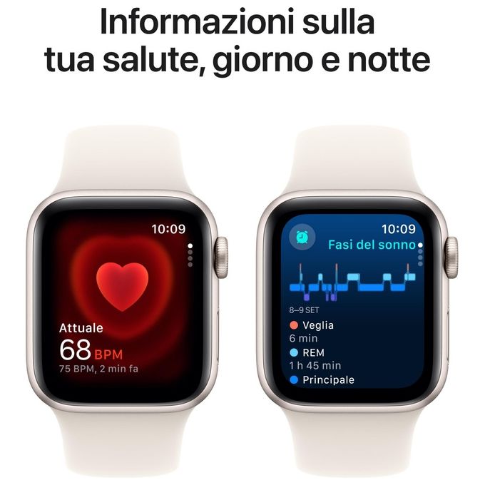 Apple MXGK3QL-A Apple Watch SE Smartwatch GPS + Cellular 40mm Cassa in Alluminio Display OLED 324 x 394 Pixel Memoria 32 GB colore Beige