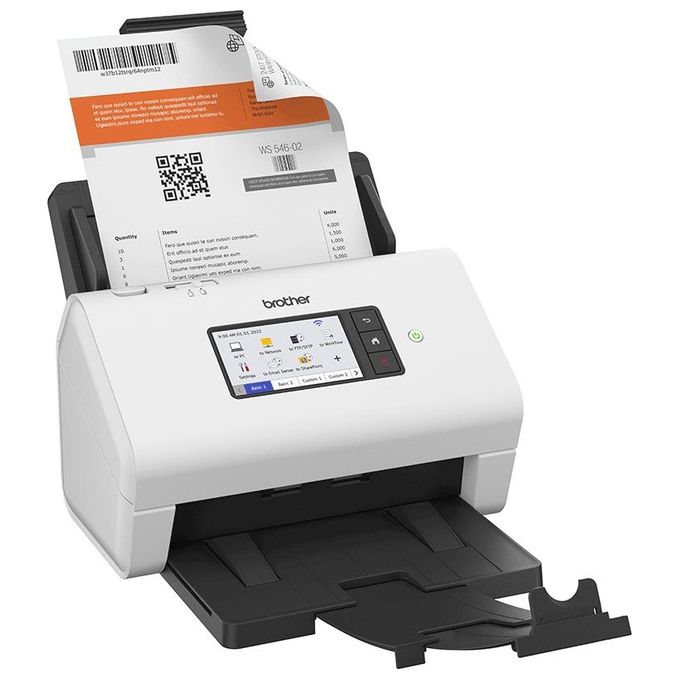 Brother ADS4900WRE1 ADS4900W Scanner Desktop A4 60 ppm Fronte Retro ADF 100 fogli Wi Fi 5 GHz LAN USB colore Bianco