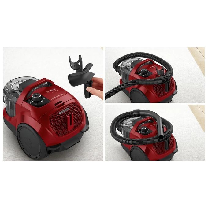 Bosch BGS21CAR Serie 4 Aspirapolvere a traino senza sacchetto 2 L 750 W 78 dB colore Rosso