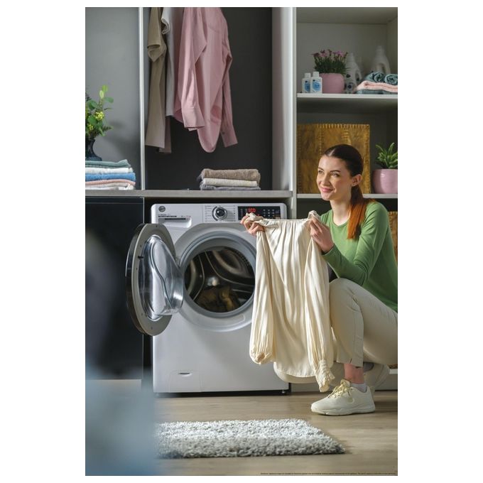 Hoover H-Wash 350 H3WPS4376TAMB6-S Lavatrice carica frontale Slim 7 Kg Classe A Centrifuga 1300 giri Profondita' 44 cm Inverter Funzione Vapore