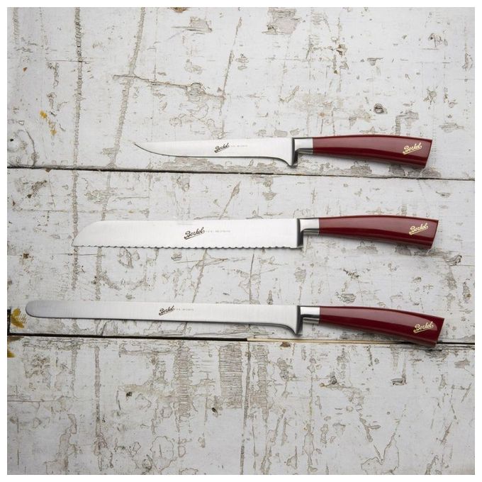 Berkel Elegance Coltello da Cucina Rosso Set da Prosciutto 3 Pezzi