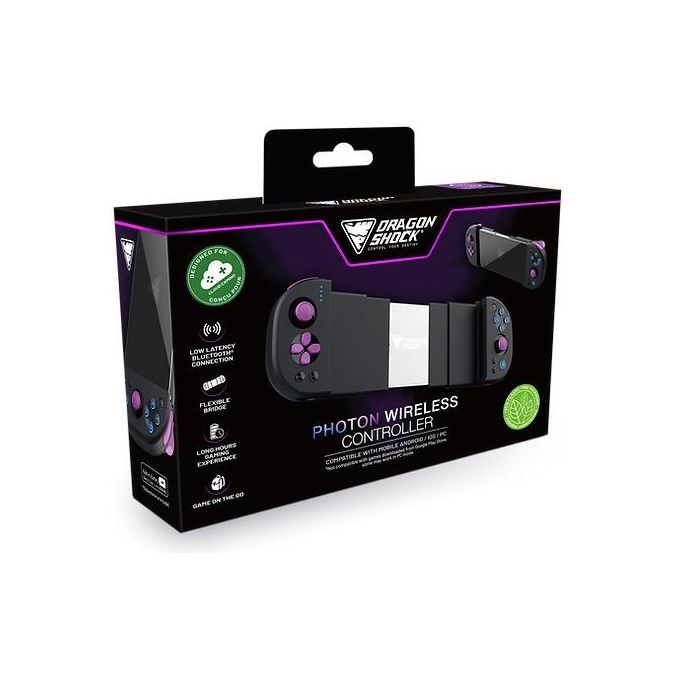 Dragonshock DSCMB-BK Photon Gamepad Wireless Bluetooth USB-C con Cavo Ricarica 300 mAh 8h Autonomia colore Nero