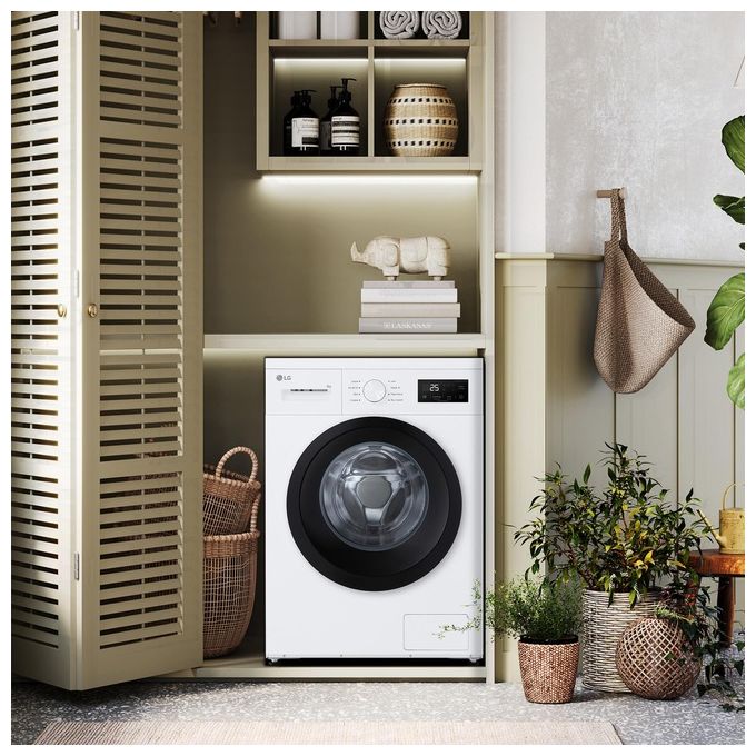 Lg F4NA10S8NWK Lavatrice Slim 8 Kg Classe A Profondita' 47 cm Centrifuga 1400 giri Inverter Vapore colore Bianco