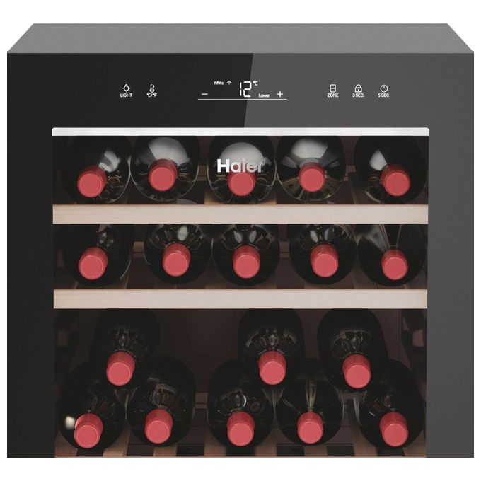 Haier HWS77GDAU1 Wine Bank 50 Serie 7 Cantinetta Vino 77 Bottiglie 2 Zone WiFi Classe G 37 dB colore Nero