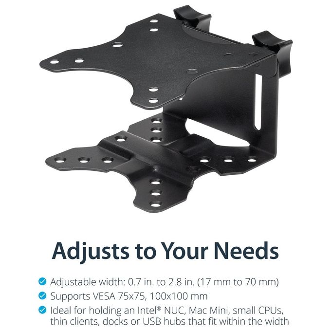 StarTech ACCSMNT Supporto VESA Thin Client Montaggio Sotto Scrivania VESA 75x75 100x100 mm fino a 5 Kg colore Nero
