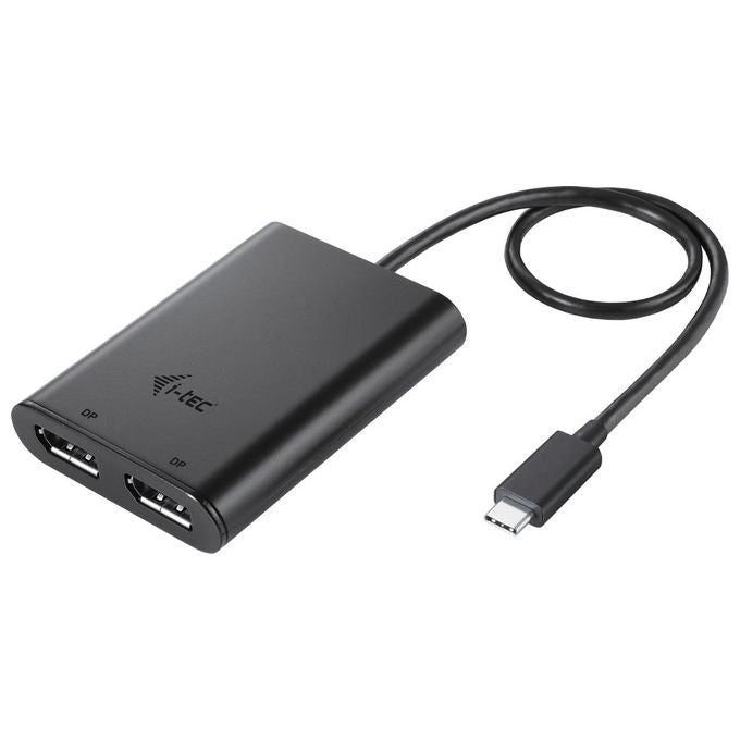 I-tec C31DUAL4K60DP Adattatore Video USB-C Doppio 4K 60Hz Singolo 8K 30Hz 2x DisplayPort colore Nero