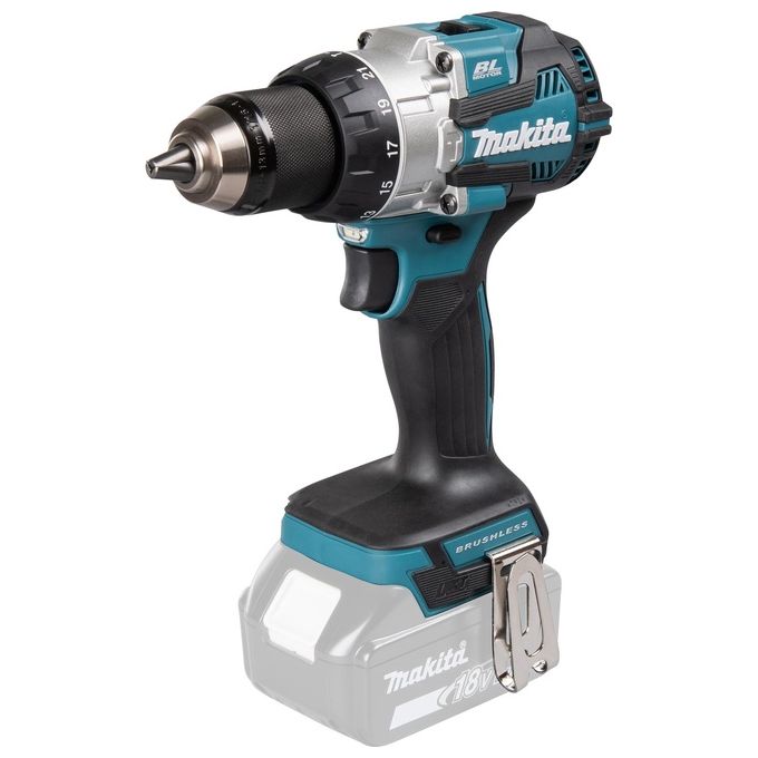 Makita DHP489Z Trapano avvitatore a percussione a batteria 18V 73 Nm 21 livelli di coppia motore brushless doppio LED protezione XPT colore Blu-Nero