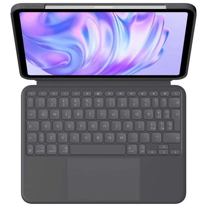Logitech 920-012771 Combo Touch Custodia con Tastiera QWERTY Italiano Trackpad Multi-touch Smart Connector per iPad Pro 11'' colore Grafite