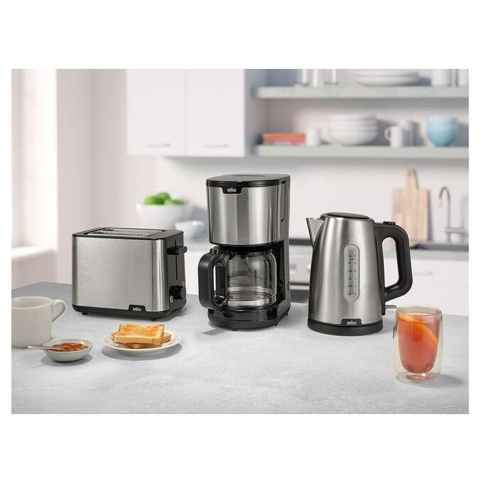 Braun HT1510BK PurShine Tostapane 2 Fette 8 Livelli di Doratura 900 W Acciaio Inox colore Nero