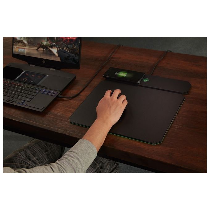 HP OMEN by Outpost Mousepad Mouse con Ricarica Qi Wireless Integrata e Indipendente