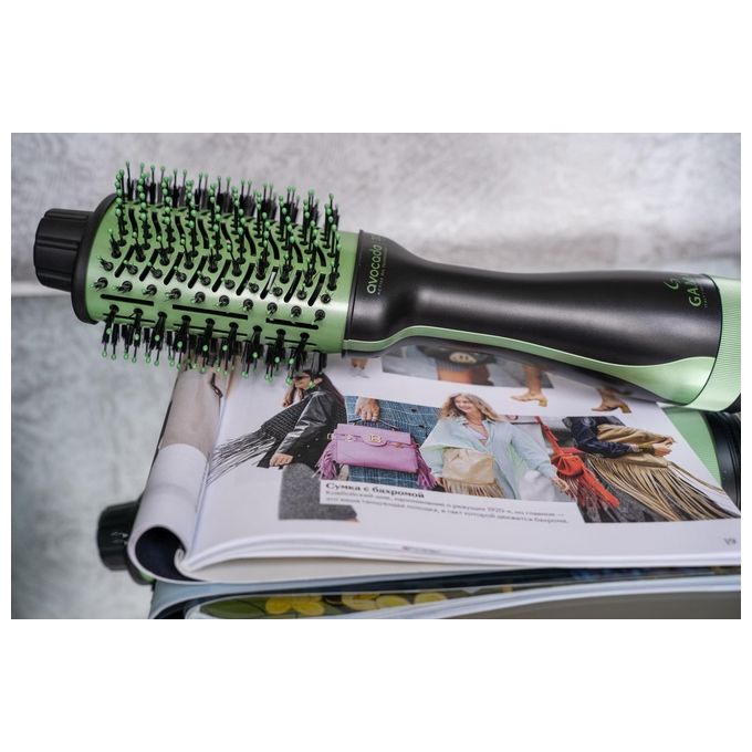 Ga.ma GH4002 Avocado 3D Therapy Spazzola ad aria calda 1100 W 3 temperature Ion Technology cavo girevole colore Nero Verde