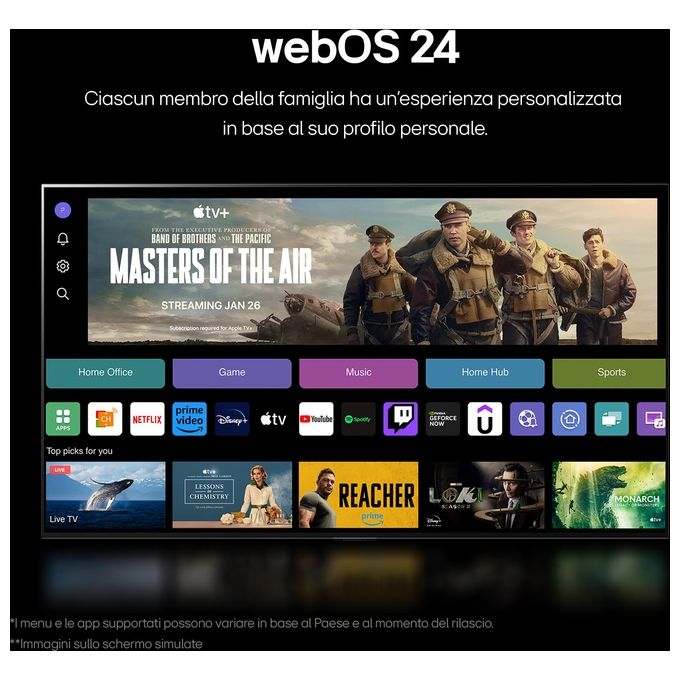 LG 86NANO81T6A NanoCell Smart TV 86'' 4K Ultra HD 120Hz HDR10 webOS 24 Game Optimizer Wi-Fi 5 colore Blu