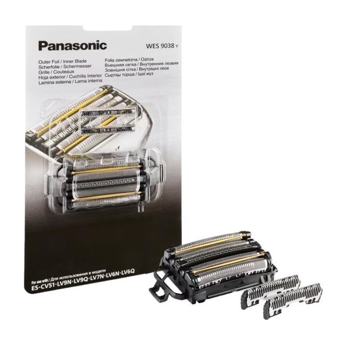 Panasonic WES9038Y1361 Combo Pack Testina di Ricambio Rasoio Elettrico ARC5 5 Lame Acciaio Inox ES-LV9Q ES-LV6Q ES-CV51