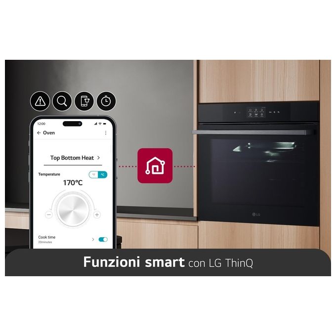 LG InstaView WSED7665B Forno a Vapore 76 Litri Classe Energetica A Display 4.3'' EasyClean Wi-Fi