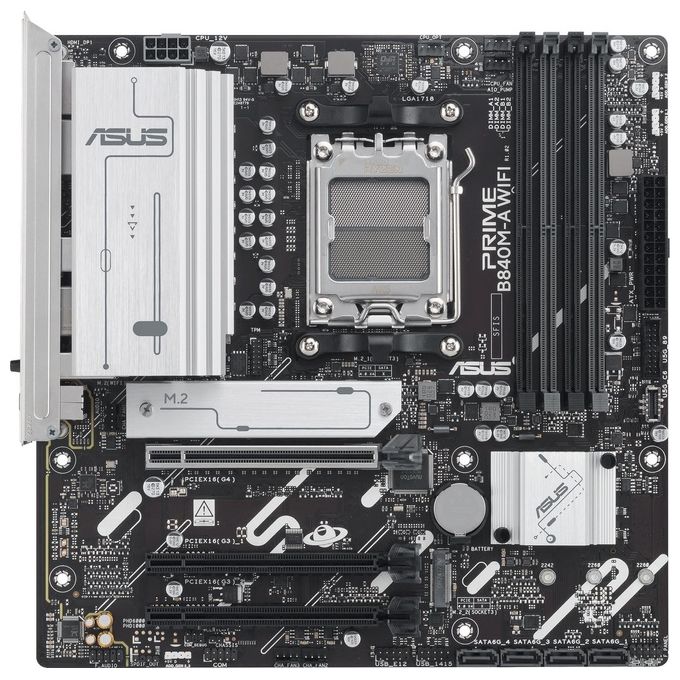 ASUS 90MB1J20-M0EAY0 PRIME Scheda Madre B840M-A WIFI AM5 DDR5 micro ATX con Wi-Fi 6E Bluetooth 5.3 2.5GbE colore Nero