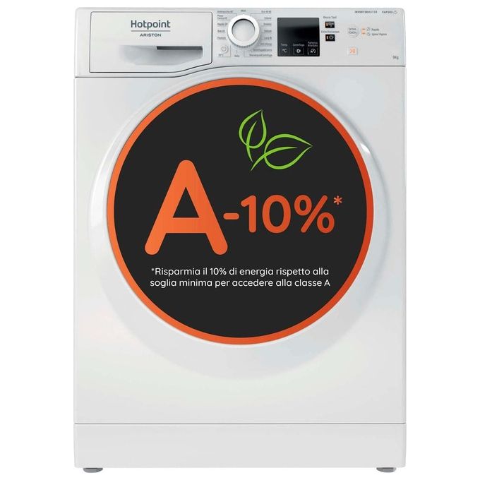 Hotpoint NF97WK IT Lavatrice a carica frontale 9 Kg 1400 giri Classe A 60 cm Inverter Vapore Bianco