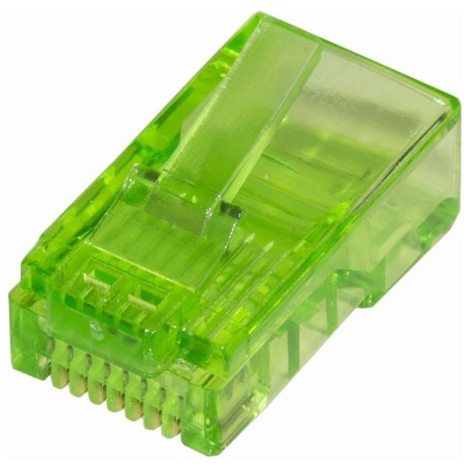 Link Confezione 100 Connettori 8 Poli Cat 5e Utp non Schermato Rj45 Verde