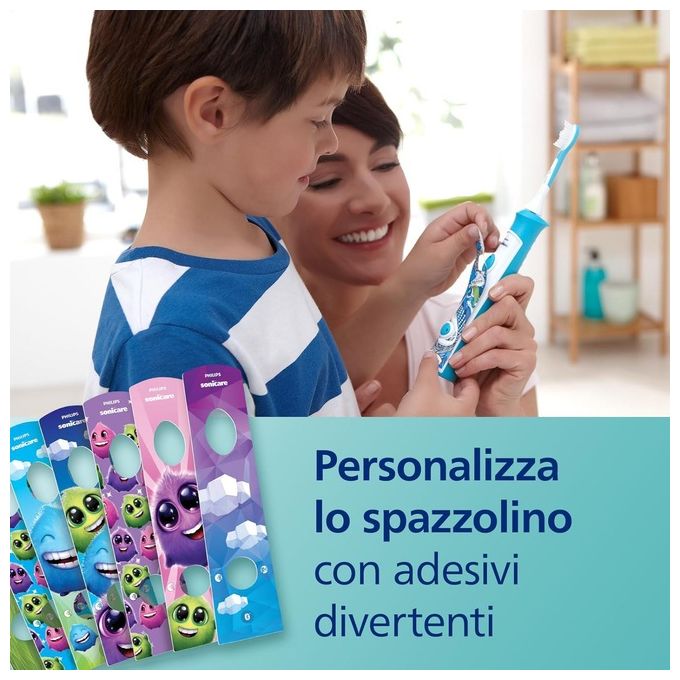 Philips HX6322-04 Sonicare for Kids Spazzolino Elettrico Sonico Ricaricabile con App Bianco