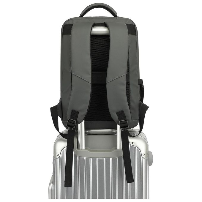 Celly BUSINESSBPACKGR Zaino per Computer Portatile fino a 15.6'' in Nylon con 2 Scomparti e Chiusura a Cerniera colore Grigio