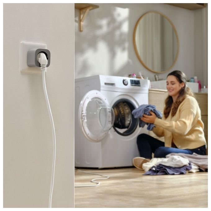 EcoFlow EFA-SMARTPLUG-EU Smart Plug Wi-Fi Bluetooth 2500W 10A compatibile Matter Alexa Google HomeKit colore Argento