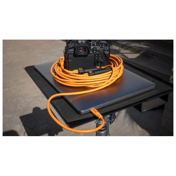 Tether Tools CUC31RT2-ORG TetherPro Cavo USB-C a USB-C Angolo Retto 9,4m 5 Gbps Doppio TetherBoost colore Arancione
