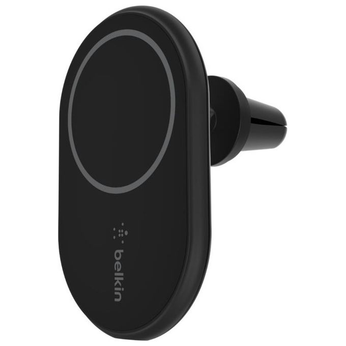 Belkin WIC004 BOOST CHARGE Supporto da auto con ricarica wireless magnetica 10 W compatibile con MagSafe include alimentatore da auto USB-C PD 3.0 e cavo USB-C 1 2 m colore Nero