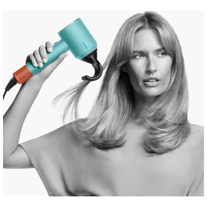 Dyson 515276-01 Supersonic Nural Asciugacapelli 1600W Motore V9 3 Velocita' 4 Temperature con Accessori colore Blu Arancione