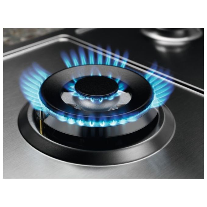Electrolux KGS6434SX SpeedBurner Piano cottura a gas 4 Fuochi Fiamma Pura 1 bruciatore Wok multicorona 60 cm Inox Antimpronta