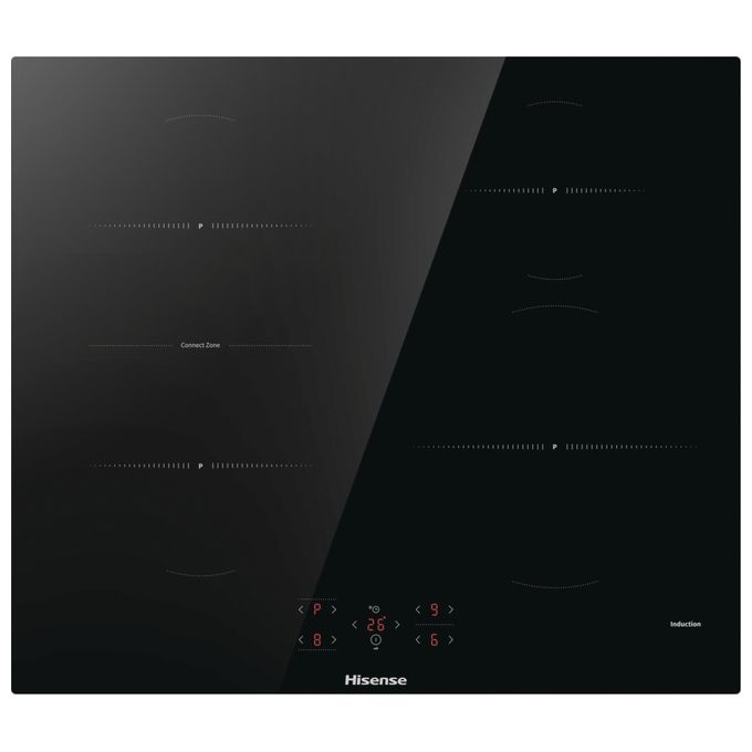 Hisense HI6421BSC Piano cottura a induzione 60 cm 4 zone Super Zone 23 cm Controllo Touch 7200 W colore Nero