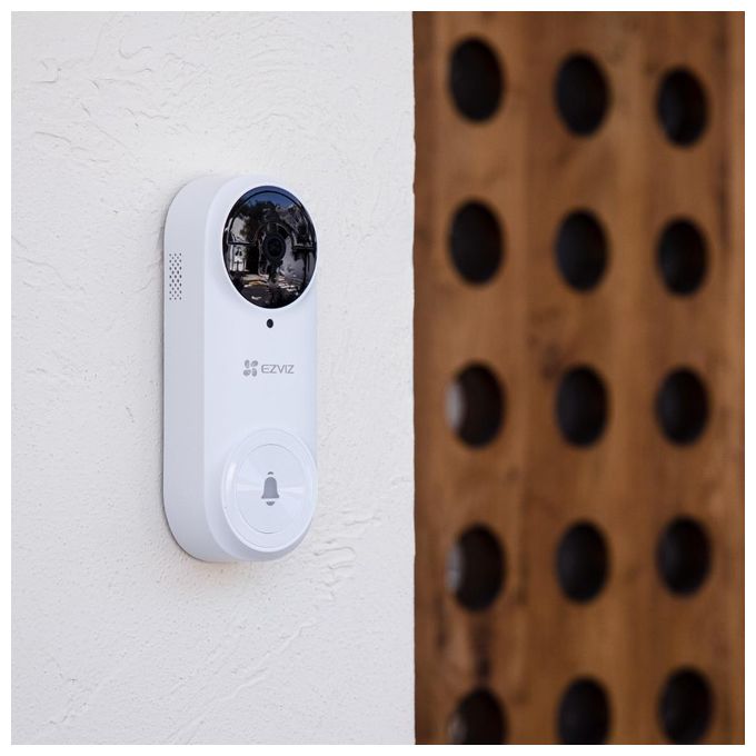 Ezviz OB03499 DB2 Pro Kit Videocitofono Smart WiFi 5MP Batteria 5200 mAh IP65 Audio Bidirezionale colore Bianco