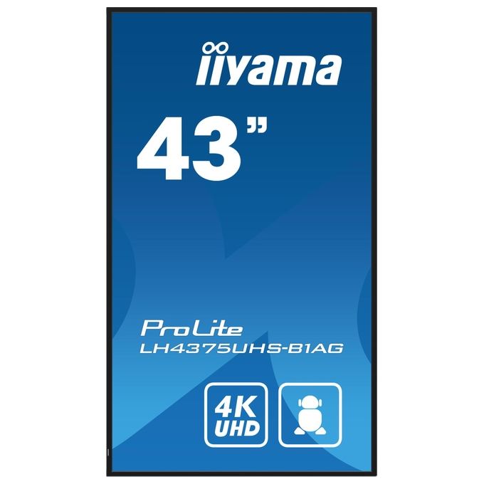 Iiyama LH4375UHS-B1AG ProLite Pannello Piatto per Segnaletica Digitale 43'' 4K Ultra HD Wi-Fi Android 11 24-7 colore Nero