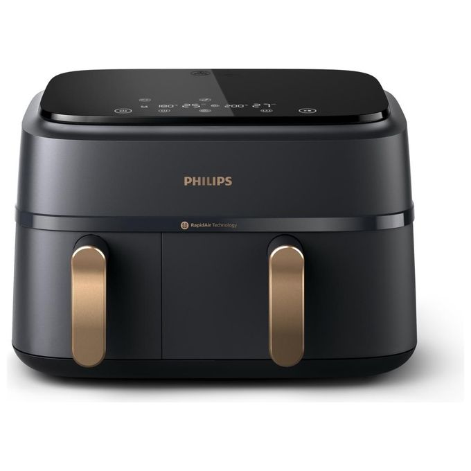 Philips NA352-00 Friggitrice ad aria 9 L 2750 W Doppio Cestello 8 Programmi Display LED colore Antracite