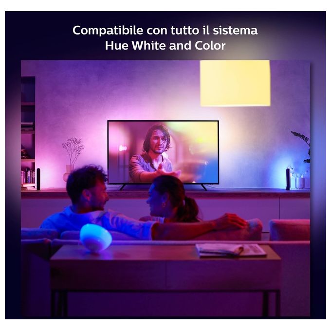 Philips 8718699784799 Hue White and Color Ambiance Striscia LED intelligente Bluetooth Zigbee 20 W 1100 lm colore Nero