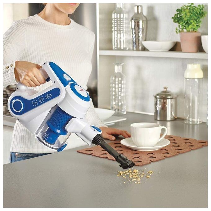 Polti PBEU0116 Forzaspira Slim SR90B Scopa Elettrica Senza Sacco Senza Filo 2 in 1 Capacita' 0,5 Litri Autonomia 40 min Sistema Ciclonico Bianco-Blu