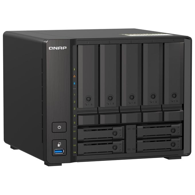QNAP TS-H973AX-8G TS-H973AX NAS Tower 9 baie AMD Ryzen V1500B 8 GB DDR4 QuTS hero colore Nero