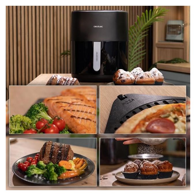 Cecotec A01 EU01 100500 CecofryandGrill Friggitrice ad aria 6,5 L 2200 W 12 programmi display LCD colore Nero