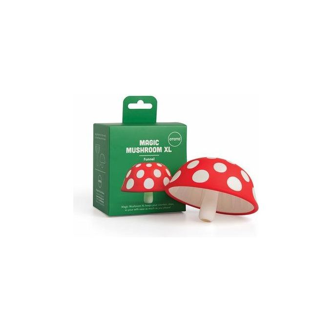 Ototo Design OT969 Magic Mushroom XL Imbuto Pieghevole in Silicone Rosso e Bianco colore Rosso e Bianco