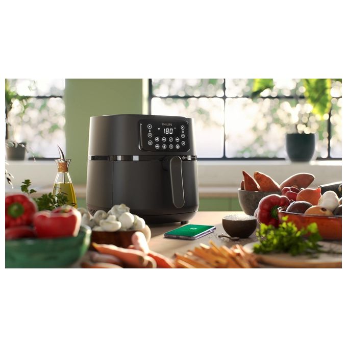 Philips HD9285-93 Friggitrice ad aria XXL Serie 5000 7,2 L 2000 W 16 programmi Wi-Fi colore Nero