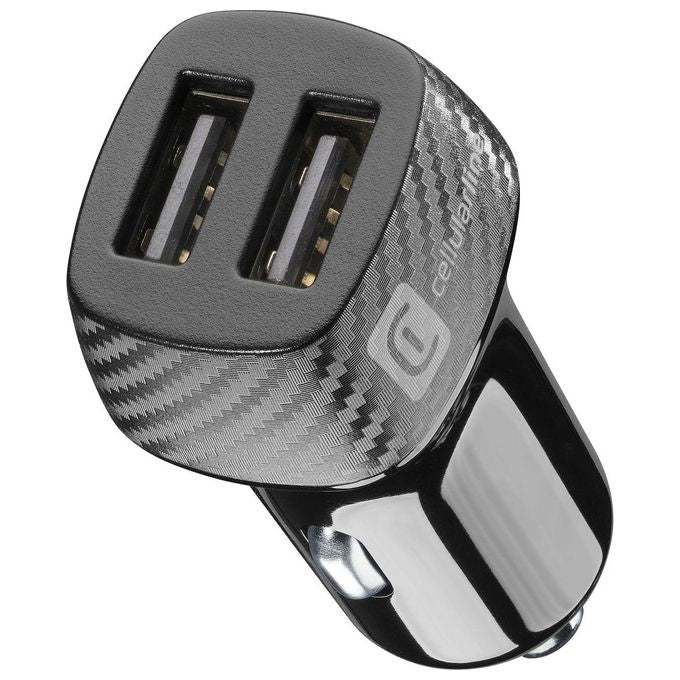 Cellular Line Caricabatteria Auto Dual Usb 10W Nero