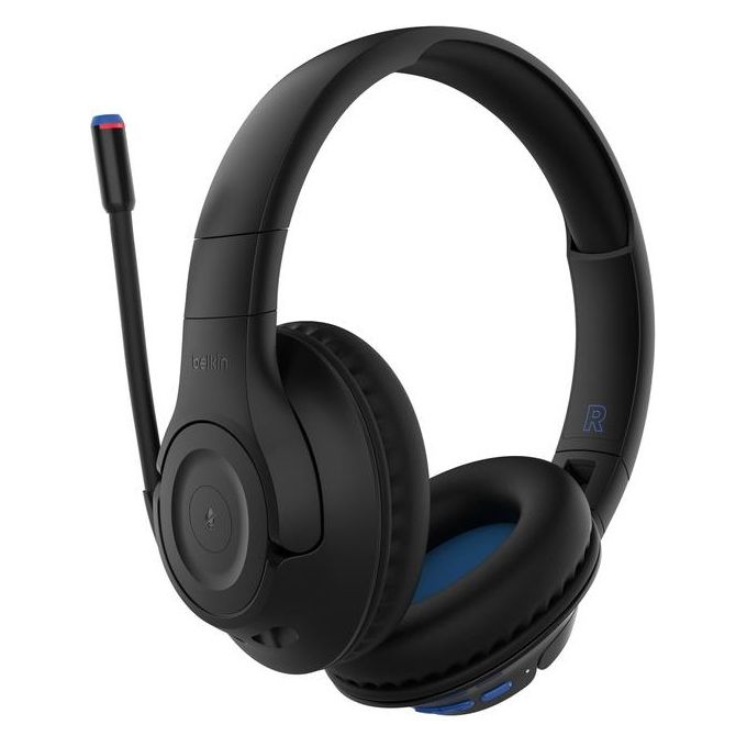 Belkin AUD006BTBLK SoundForm Inspire Cuffie Wireless On-Ear per Bambini con Microfono Bluetooth 5.2 35 Ore di Autonomia USB-C Nero colore Nero
