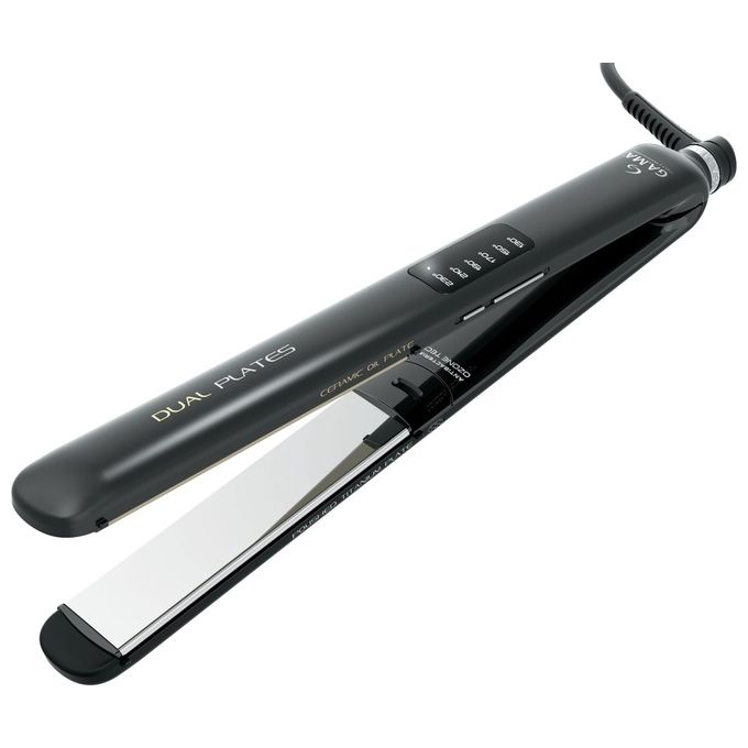 Ga.ma GI2512 LED Dual Plates 4D Piastra per capelli Titanio Ceramica Ionica 50W 130 230°C autospegnimento 60 min colore Nero