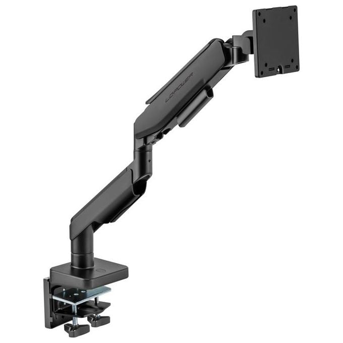 LC-Power LC-EQ-A49B Supporto da Tavolo per TV e Monitor Fino a 49 Pollici Regolabile in Altezza Inclinazione Rotazione 360° VESA 75x75 100x100 mm colore Nero