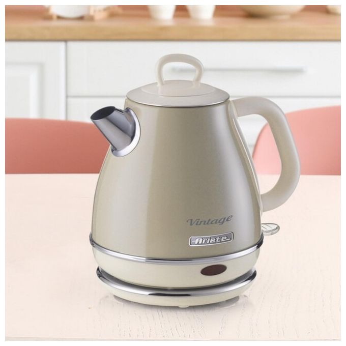 Ariete 2868 Vintage Bollitore Elettrico 1 L 1630W Base Cordless 360° Autospegnimento colore Beige