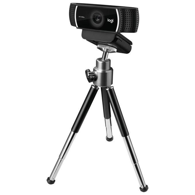 Logitech C922 960-001088 Pro Stream Webcam, Streaming Veloce HD 1080p-30fps Correzione Luce HD Autofocus